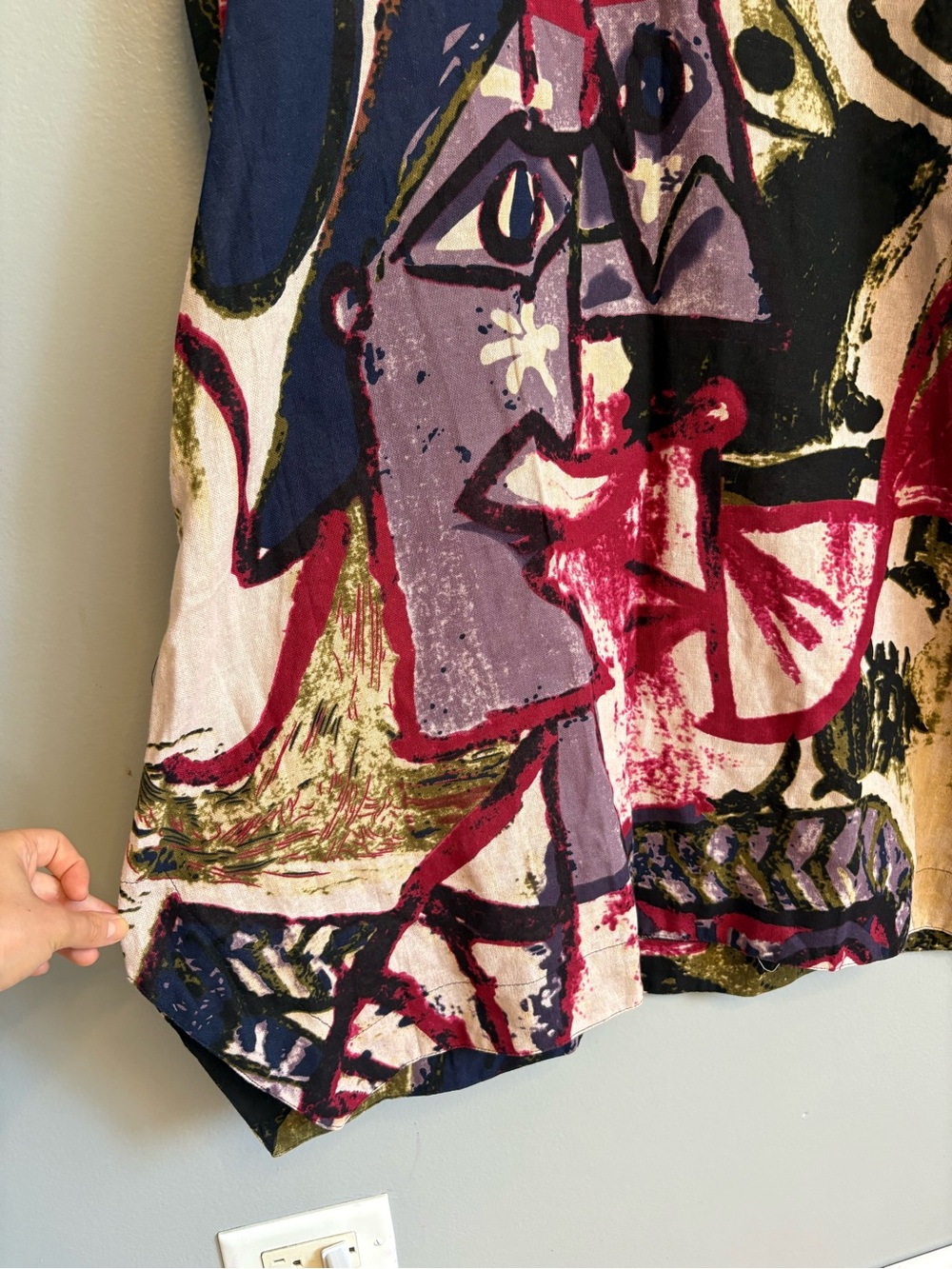 Abstract Print Short Sleeve Tunic - Multi Color - Picture 3 of 5